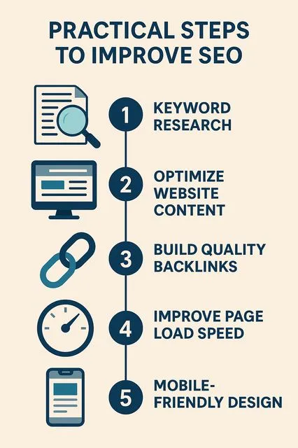 خطوات تحسين محركات البحث في السوق السعودي : الدليل الشامل 2 Practical steps to improve SEO