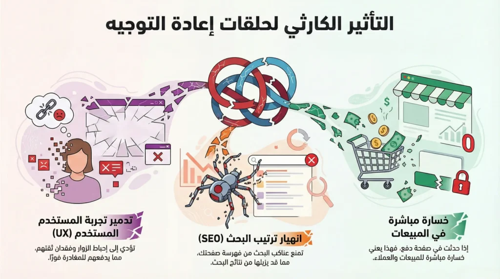 التأثير الكارثي لـ حلقات إعادة التوجيه (Redirect Loops) على موقعك