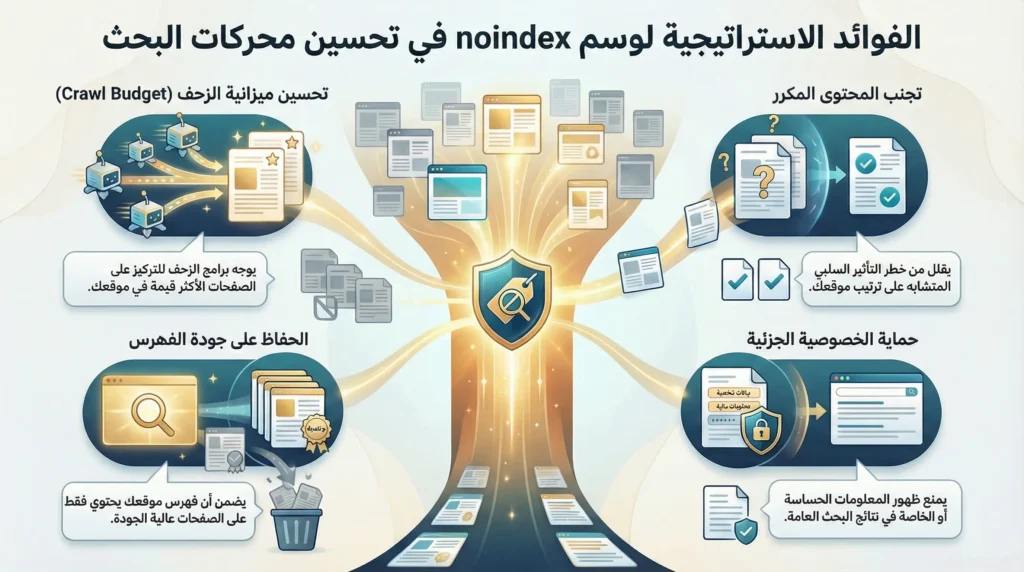 فوائد استخدام noindex tag في تحسين محركات البحث