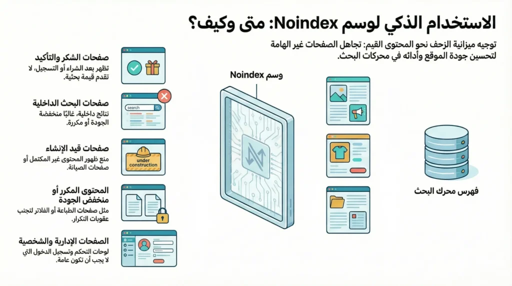 متى تستخدم noindex tag