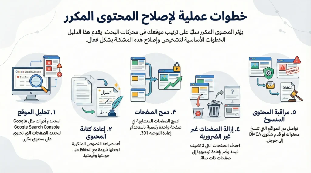 المحتوى المكرر: العدو الخفي الذي يهدد نجاح موقعك في السيو 8 إصلاح المحتوى المكرر Duplicate Content