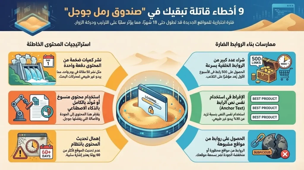 9 أخطاء قاتلة تُطيل جوجل ساندبوكس إلى 18 شهرًا