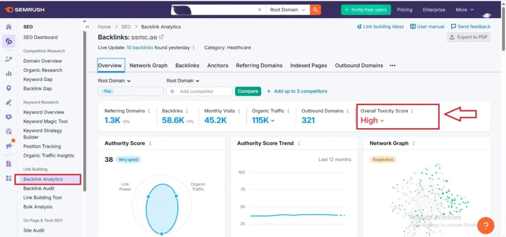 كيفية التنصل من الباك لينك الضار disavow bad backlinks باستخدام أداة SEMrush 4 disavow bad backlinks
