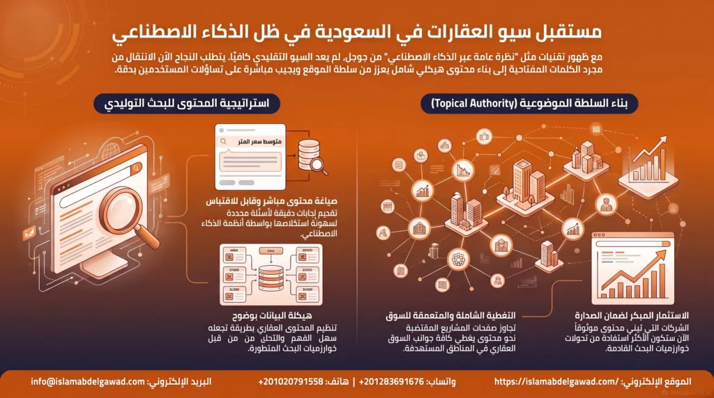 مستقبل سيو العقارات في السعودية في ظل الذكاء الاصطناعي والبحث التوليدي